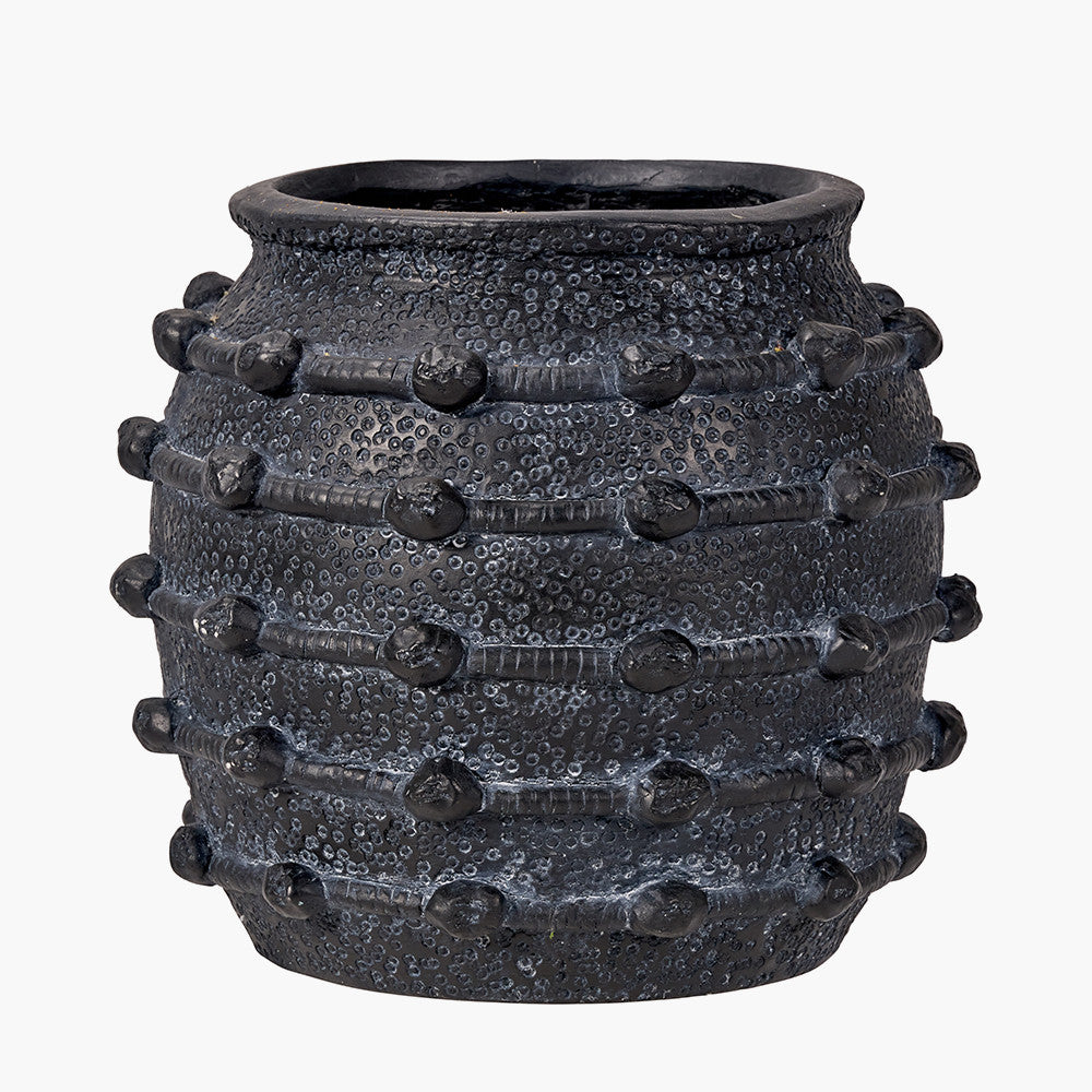 Black Bobble Fibrestone Decorative Planter